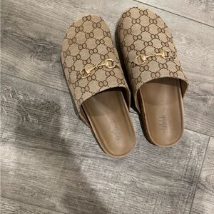 TALULAH Brown and Gold Mules